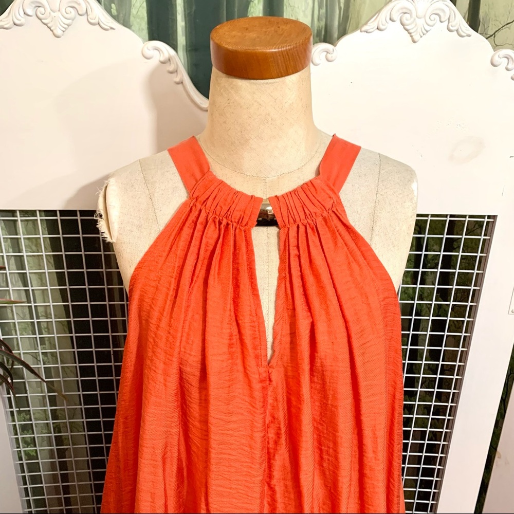H&M Conscious orange pullover hi/lo free flowing dress- M - Picture 4 of 12